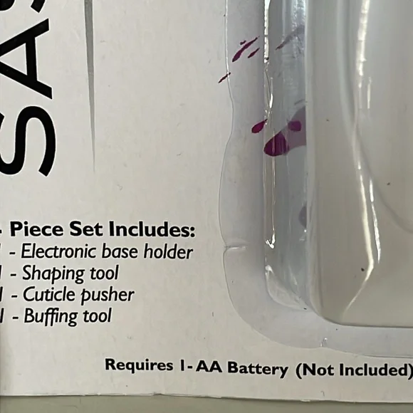 Sassy & Chic NIP Electronic Nail Kit with Pink Accessories 10 Soak Off Nail Caps - Picture 10 of 13